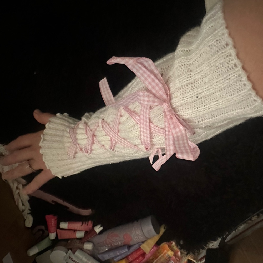 White Knit Arm Warmer Doll Kill